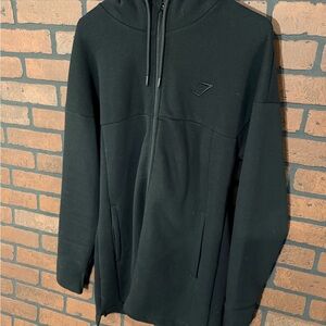 Gymshark elongated Black Zip-Up hoodie